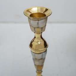 Подсвечник с перламутром «Замок», на 1 свечу, 7.5×7.5×17 см, латунь