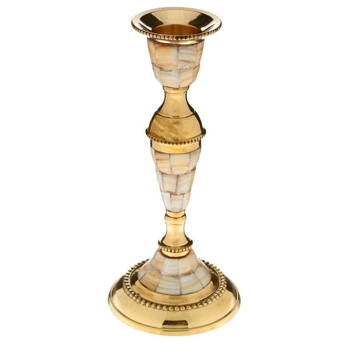 Подсвечник с перламутром «Замок», на 1 свечу, 7.5×7.5×17 см, латунь