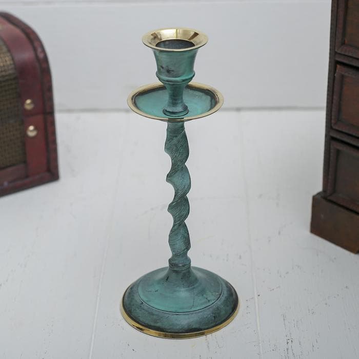 Подсвечник под старину «Вираж», 7.5×7.5×18 см, латунь