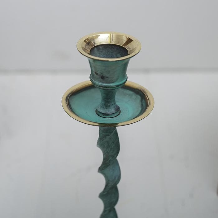 Подсвечник под старину «Вираж», 7.5×7.5×18 см, латунь