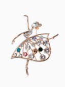 Брошь «Балерина», в платье, цветная в золоте