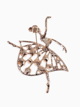 Брошь «Балерина», в платье, цветная в золоте