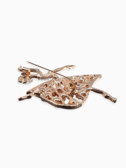 Брошь «Балерина», в платье, цветная в золоте