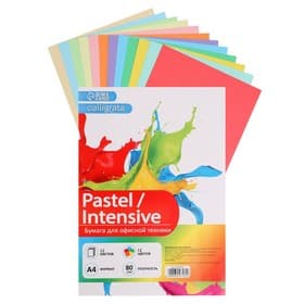 Бумага цветная Calligrata «Для офисной техники», А4, 12 листов, 12 цветов, тонированная в массе, 80 г/м²