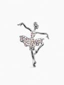 Брошь «Балерина», аллонже, радужная в серебре