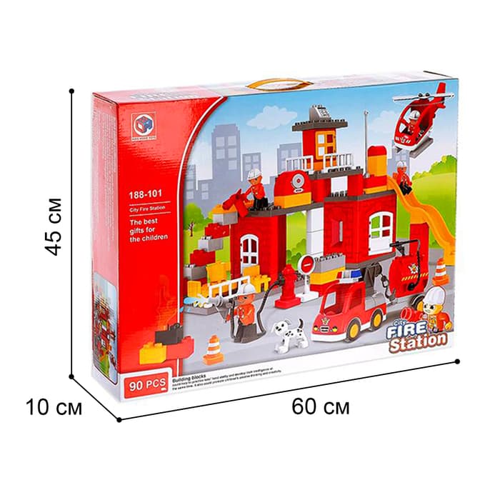 Конструктор KIDS HOME TOYS «Пожарная станция», 90 деталей