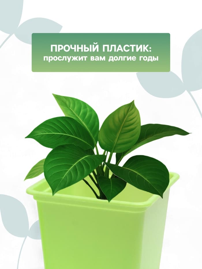 Горшок для рассады, 500 мл, 9×9×10 см, салатовый