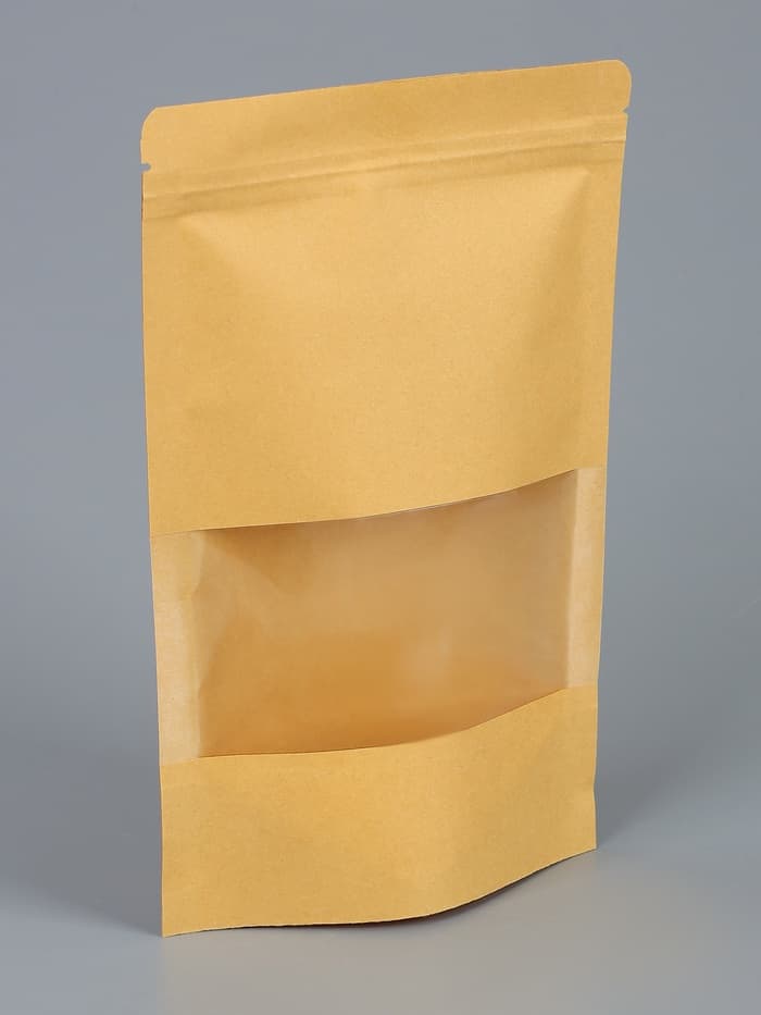 Пакет Zip - lock Крафт с прямоугольным окном 14×22 см
