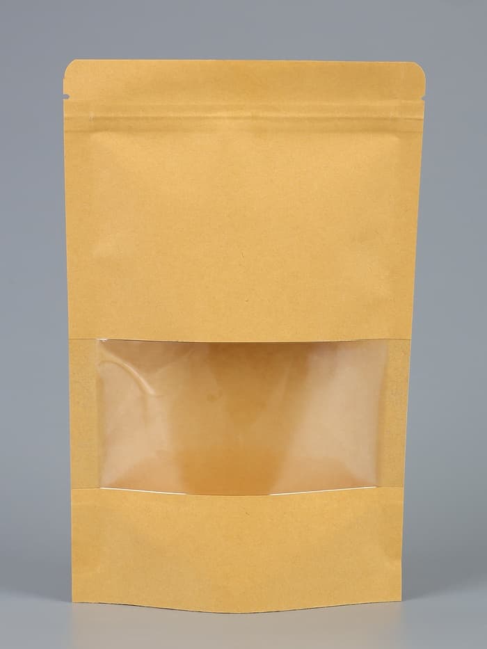 Пакет Zip - lock Крафт с прямоугольным окном 14×22 см