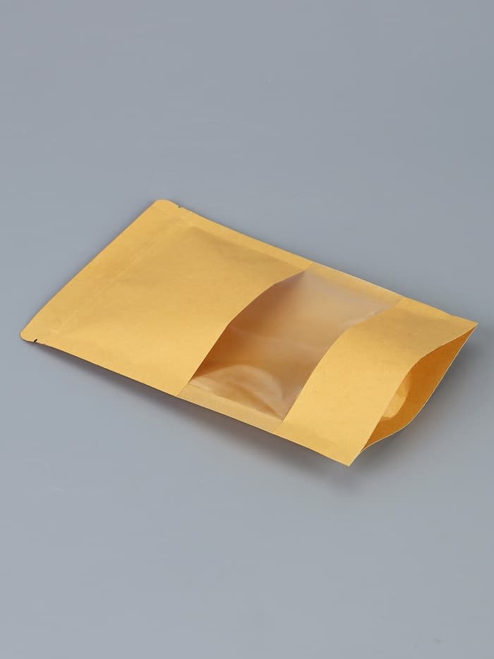 Пакет Zip - lock Крафт с прямоугольным окном 14×22 см