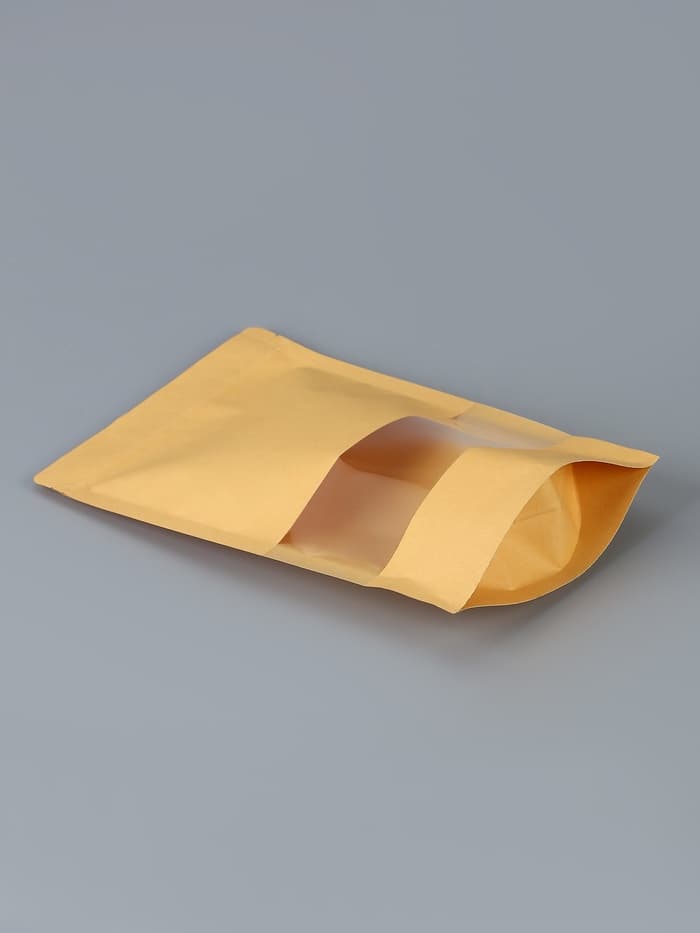 Пакет Zip - lock Крафт с прямоугольным окном 16×26 см