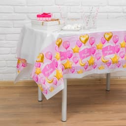 Скатерть одноразовая «1 годик», малышка, 180×137 см