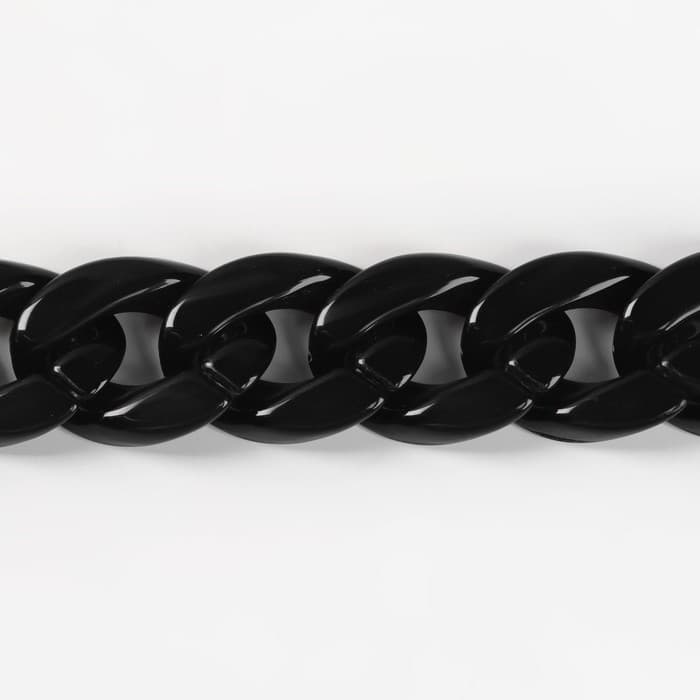 Цепочка для сумки, пластиковая, 17×23 мм, 120 см, чёрная