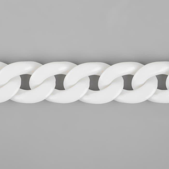 Цепочка для сумки, пластиковая, 17×23 мм, 120 см, белая