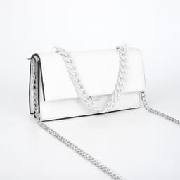 Цепочка для сумки, пластиковая, 17×23 мм, 120 см, белая