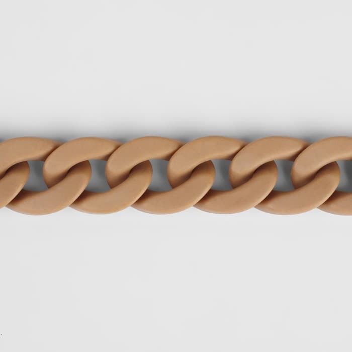 Цепочка для сумки, пластиковая, 17×23 мм, 120 см, бежевая