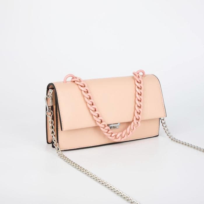 Цепочка для сумки, пластиковая, 17×23 мм, 120 см, бежевая