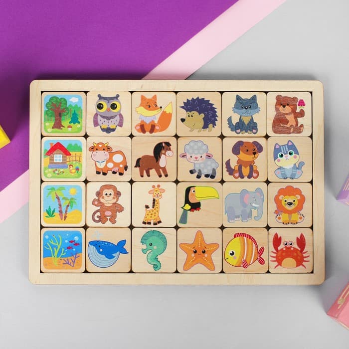 Игра развивающая деревянная Десятое Королевство «Кто где живёт»