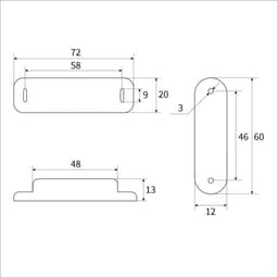 Магнит мебельный M003BR, 72×13, большой, коричневый