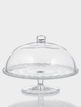 Подставка для торта Magistro «Цветочки», 29×23 см, на ножке, с крышкой-клош, стекло, прозрачная