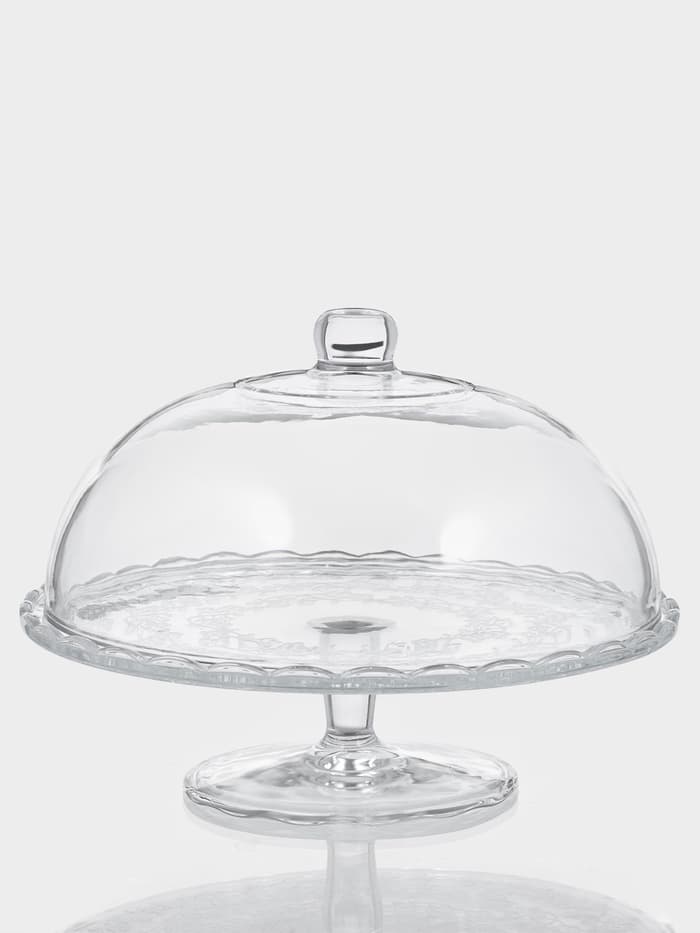 Подставка для торта Magistro «Цветочки», 29×23 см, на ножке, с крышкой-клош, стекло, прозрачная