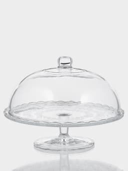 Подставка для торта Magistro «Цветочки», 29×23 см, на ножке, с крышкой-клош, стекло, прозрачная