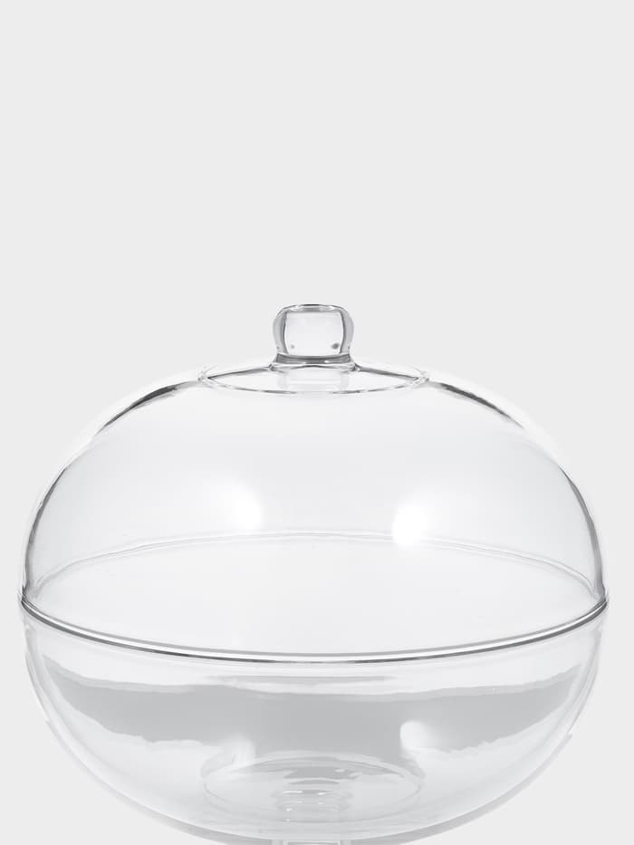 Подставка для торта Magistro «Цветочки», 29×23 см, на ножке, с крышкой-клош, стекло, прозрачная