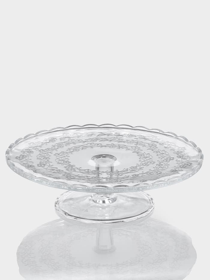 Подставка для торта Magistro «Цветочки», 29×23 см, на ножке, с крышкой-клош, стекло, прозрачная
