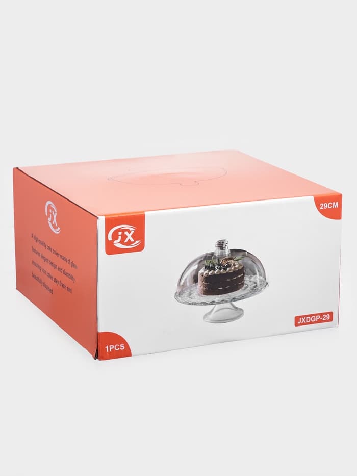 Подставка для торта Magistro «Цветочки», 29×23 см, на ножке, с крышкой-клош, стекло, прозрачная