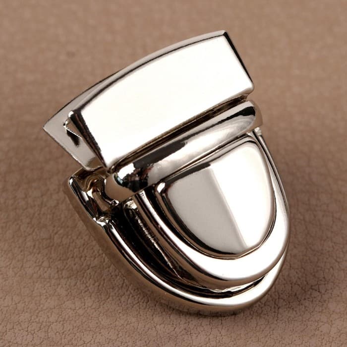 Застёжка для сумки, 3×2 см, цвет серебряный