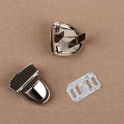 Застёжка для сумки, 3×2 см, цвет серебряный