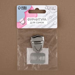Застёжка для сумки, 3×2.5 см, цвет серебряный