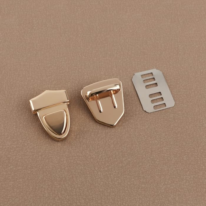 Застёжка для сумки, 3×2.5 см, цвет золотой