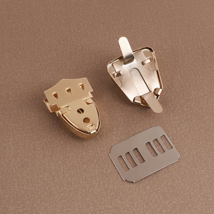 Застёжка для сумки, 3×2.5 см, цвет золотой