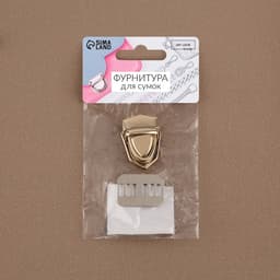 Застёжка для сумки, 3×2.5 см, цвет золотой