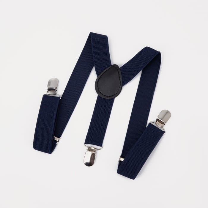 Подтяжки детские, ширина 2.5 см, темно-синяя