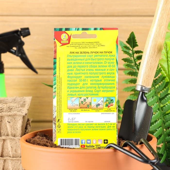 Семена Лук на зелень «Лучок на пучок», 0.5 г, «Аэлита»