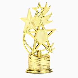 Кубок под нанесение «Звезды», наградная фигура, золото, 16×9×6 см