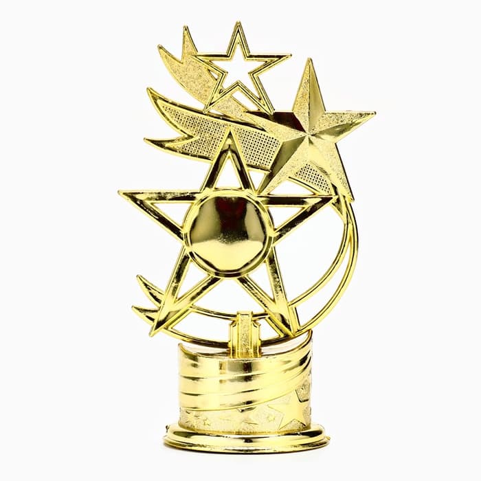 Кубок под нанесение «Звезды», наградная фигура, золото, 16×9×6 см