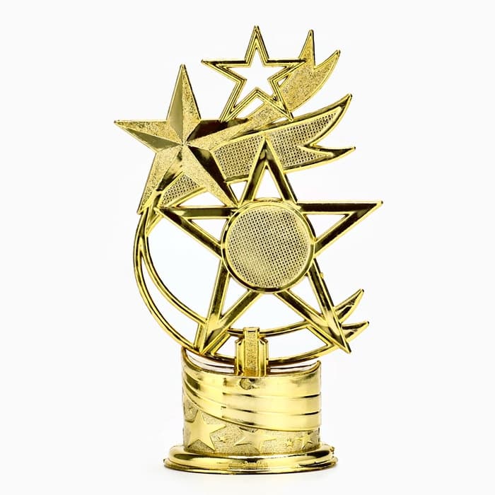 Кубок под нанесение «Звезды», наградная фигура, золото, 16×9×6 см
