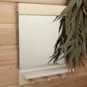 Полка - вешалка для бани и сауны «Классика», 36×25 см, настенная с зеркалом, липа, 3 крючка, «Добропаровъ»