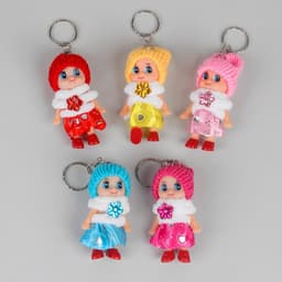 Мягкая игрушка, «Кукла», в шапочке, брелок, 7.5 см, цвет МИКС