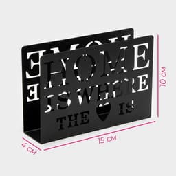 Салфетница Доляна «Дом здесь», 15×4×10 см, чёрная