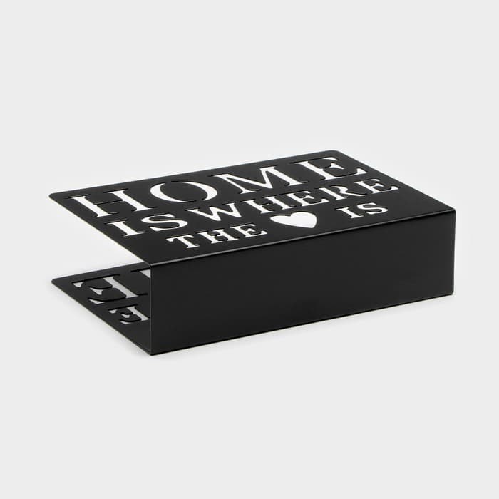 Салфетница Доляна «Дом здесь», 15×4×10 см, чёрная