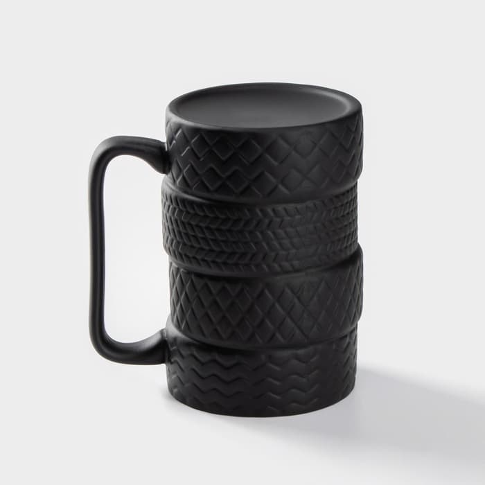 Кружка «Шины», 460 мл, керамика, чёрная