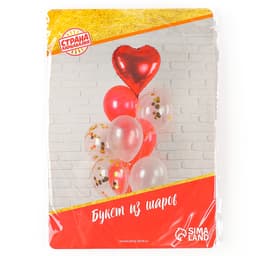 Шары воздушные, букет «Любовь», латексные, фольгированные, розовый, в наборе 10 шт.