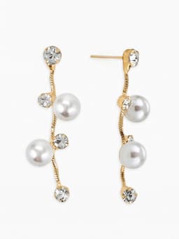 Набор 2 предмета: серьги, колье «Изумление», ветвь, белый в золоте, 42 см