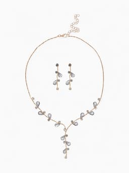 Набор 2 предмета: серьги, колье «Изумление», цветение, белый в золоте, 42 см