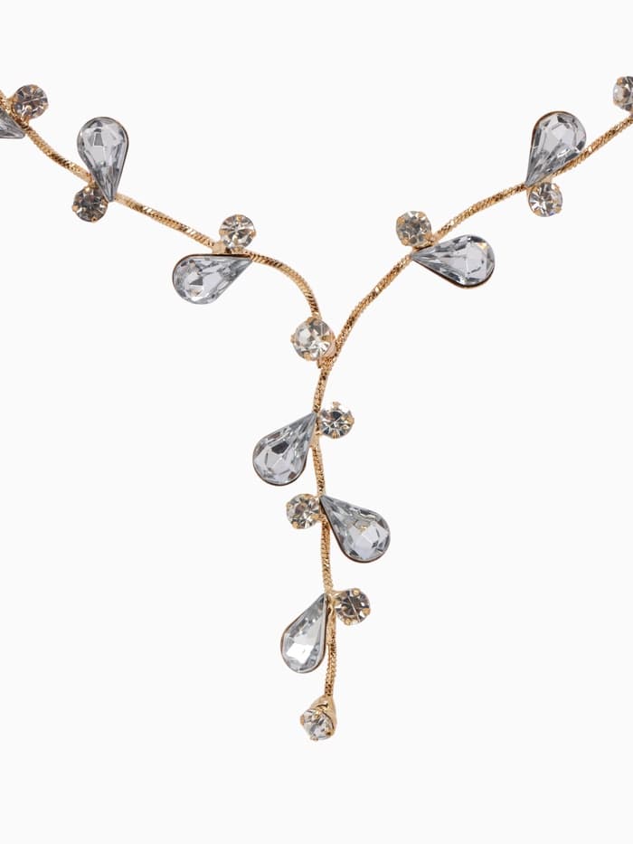 Набор 2 предмета: серьги, колье «Изумление», цветение, белый в золоте, 42 см