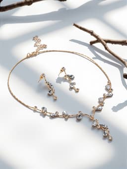 Набор 2 предмета: серьги, колье «Изумление», цветение, белый в золоте, 42 см